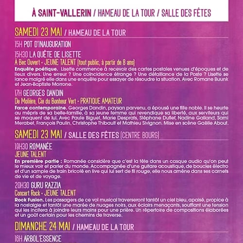 programme Les Tréteaux de Pontus St-Vallerin