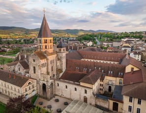 Vue aérienne de l'Abbaye de Cluny