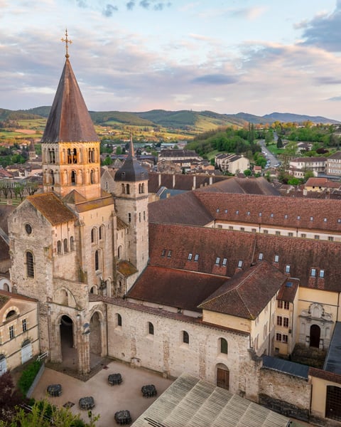 Vue aérienne de l'Abbaye de Cluny