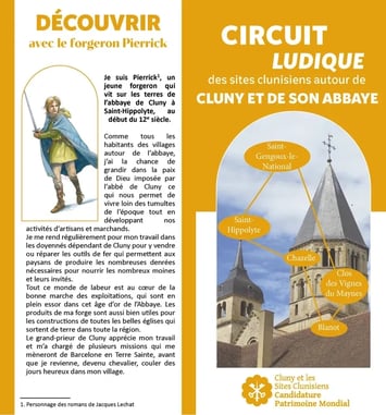Circuit ludique en autonomie des sites clunisiens autour de Cluny et son abbaye