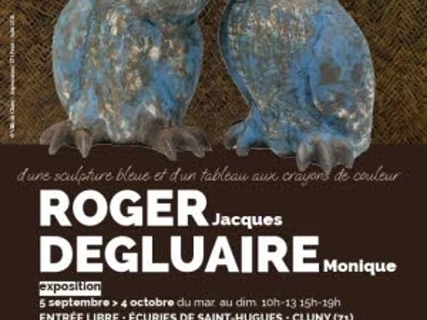 Beau comme la rencontre d’une sculpture bleue et d’un tableau aux crayons de couleur